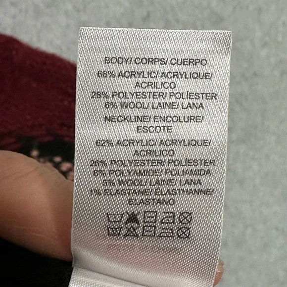 Lucky‎ Brand Fair Isle Jacquard Crew Neck Sweater Cabernet Combo Mens Size Large - Picture 11 of 12